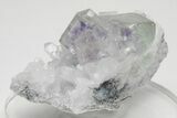Purple & Green Cubic Fluorite Cluster with Quartz - China #205612-1